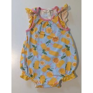 Matilda‎ Jane Baby Girls Popsicle Orange Print Ruffle Bubble Romper 6-12M Blue